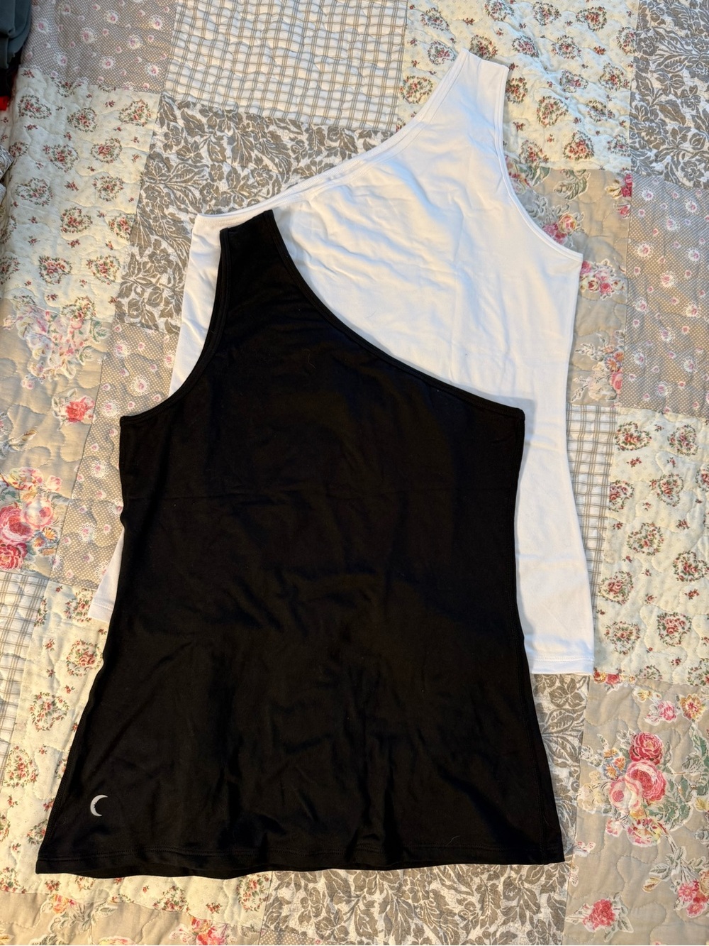 Zyia active One-Shoulder 2 pack 1-Black & 1-White Tanks